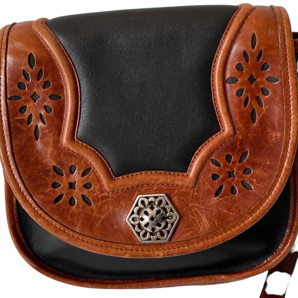 Brighton purse brown black crossbody purse heart charm - Picture 2 of 12